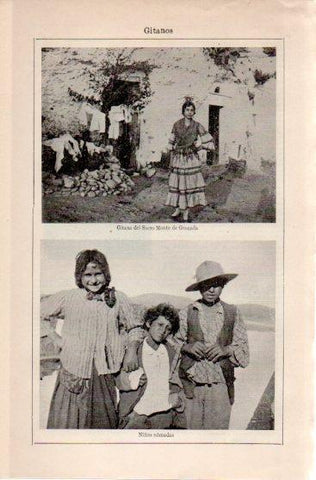 LAMINA V39947: Gitana del Sacro Monte de Granada y Niños nomadas