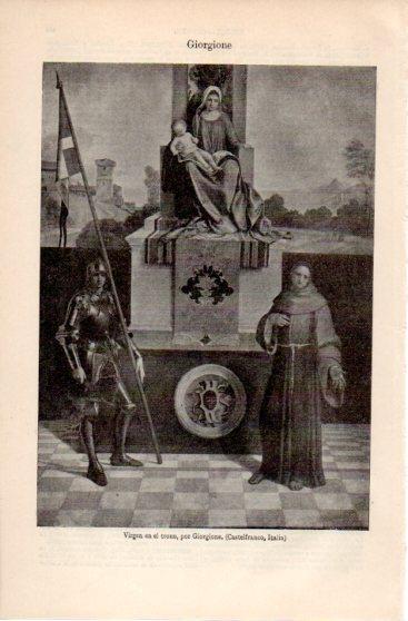 LAMINA V39941: Virgen en el trono por Giorgione