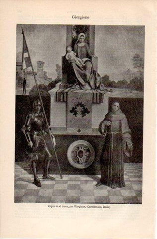 LAMINA V39941: Virgen en el trono por Giorgione