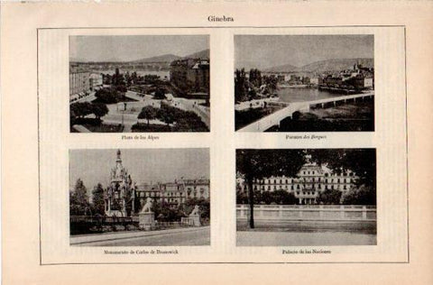 LAMINA V39927: Vistas varias de Ginebra