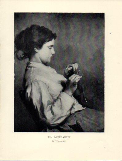 LAMINA V40373: La Tricoteuse, Ed. Agneessens