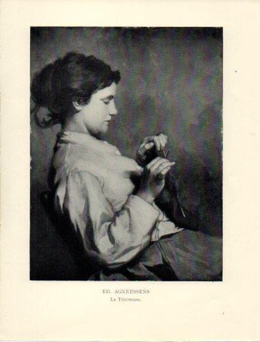 LAMINA V40373: La Tricoteuse, Ed. Agneessens