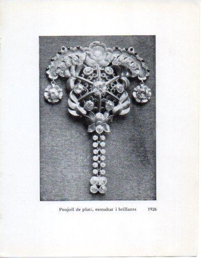 LAMINA V40304: Jaume Mercade, Penjoll de plati esmaltat i brillants 1926