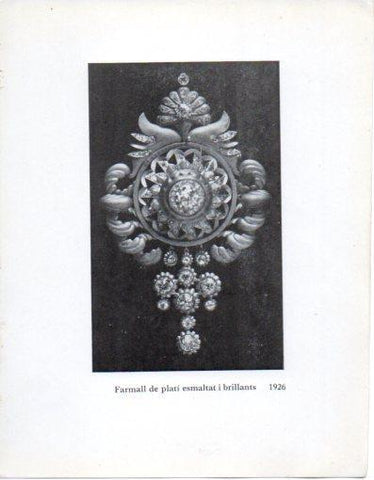 LAMINA V40303: Jaume Mercade, Farmall de plati esmaltat i brillants 1926