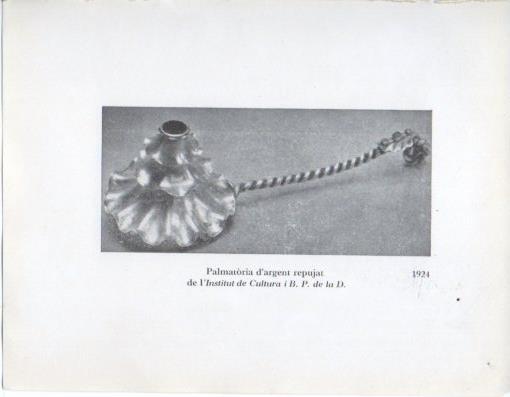 LAMINA V40300: Jaume Mercade, Palmatoria d'argent repujat 1924