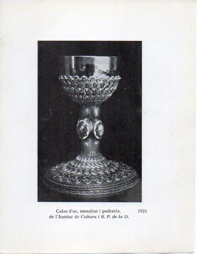 LAMINA V40296: Jaume Mercade, Calze d'or esmaltat i pedreria 1923