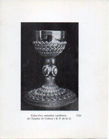 LAMINA V40296: Jaume Mercade, Calze d'or esmaltat i pedreria 1923