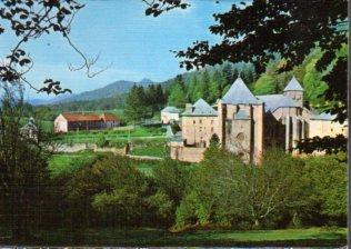 POSTAL PV10259: Roncesvalles, vista Real Colegiata de Santa Maria de Roncesvalles