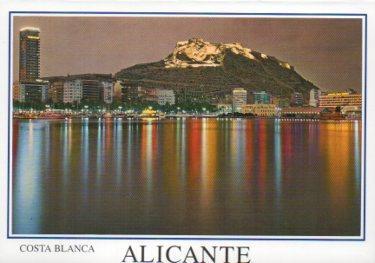 POSTAL PV10235: Vista nocturna de Alicante