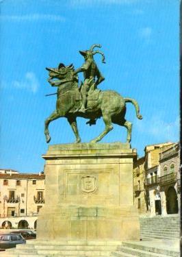 POSTAL PV10221: Estatua de Francisco Pizarro en Trujillo, Caceres