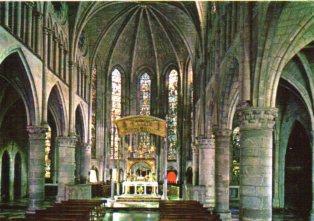 POSTAL PV10351: Real Colegiata de Roncesvalles, interior de la Iglesia