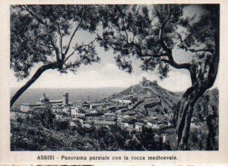 POSTAL PV10385: Assisi, Panorama parziale con la roca medioevale