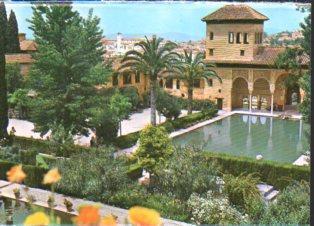 POSTAL PV10309: Jardines del Partal en La Alhambra Granada