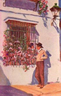 POSTAL PV10048: Pelando la pava por M. Bertuchi