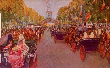 POSTAL PV10071: Paseo de coches de la feria de Sevilla por M. Bertuchi