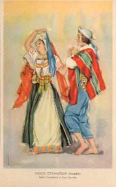 POSTAL PV10060: Indios Otavaleños Ecuador, Maria Candelaria y Paco Sanchez