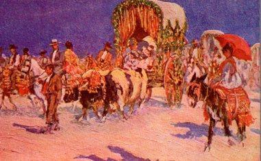 POSTAL PV10068: Romeria del Rocio por M. Bertuchi