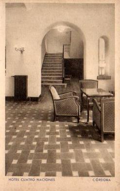 POSTAL PV10031: Interior Hotel Cuatro Naciones, Cordoba