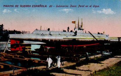POSTAL PV09998: Submarino Isaac Peral en el dique