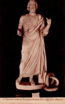 POSTAL PV09983: Estatua d'Escolapi 2 m., Ruines Empuries Girona