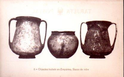 POSTAL PV09981: Vasos de vidre, Ruines Empuries Girona