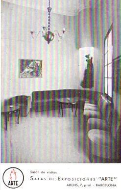 POSTAL PV10028: Salon de visitas, Salas de Exposiciones Arte Barcelona