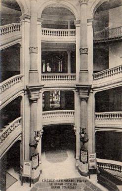 POSTAL PV10026: Le Grand Escalier Credit Lyonnais Paris