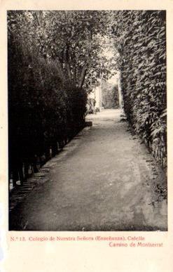 POSTAL PV10021: Camino de Montserrat en Colegio de Nuestra Señora, Calella