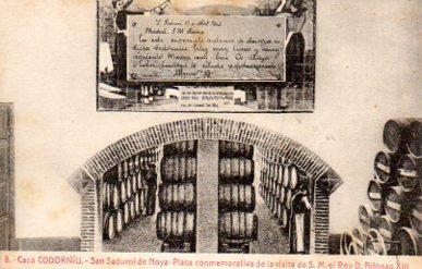 POSTAL PV10005: Placa visita de Alfonso XIII a la Casa Codorniu