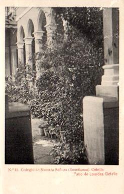 POSTAL PV10018: Patio de Lourdes  en Colegio de Nuestra Señora, Calella