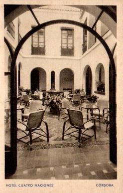 POSTAL PV10007: Hotel Cuatro Naciones interior, Cordoba
