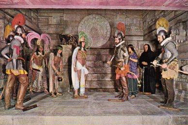 POSTAL PV10181: Conquista de Mejico, Museo de Cera de Madrid