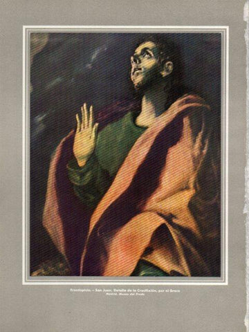 LAMINA V40974: San Juan, detalle de la Crucifixion por el Greco