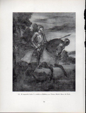 LAMINA V41094: Emperador Carlos V a caballo en Muhlberg por Ticiano