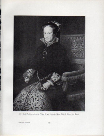 LAMINA V41099: Maria Tudor esposa de Felipe II por Antonio Moro