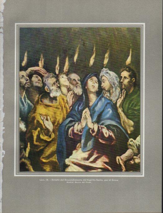 LAMINA V41108: Descendimiento del Espiritu Santo por el Greco detalle