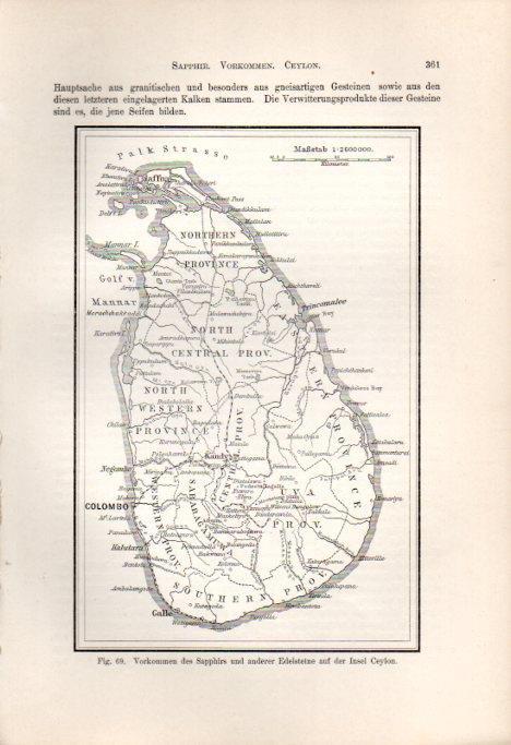LAMINA V41145: Vorkommen des Saphirs und anderer Edelsteine auf der Insel Ceylon