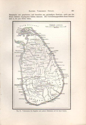 LAMINA V41145: Vorkommen des Saphirs und anderer Edelsteine auf der Insel Ceylon