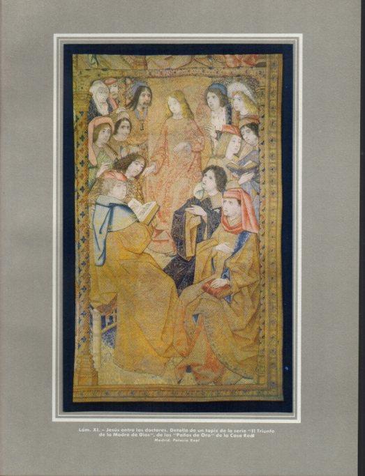 LAMINA V41121: Jesus entre los doctores detalle de un tapiz, Palacio Real de Madrid