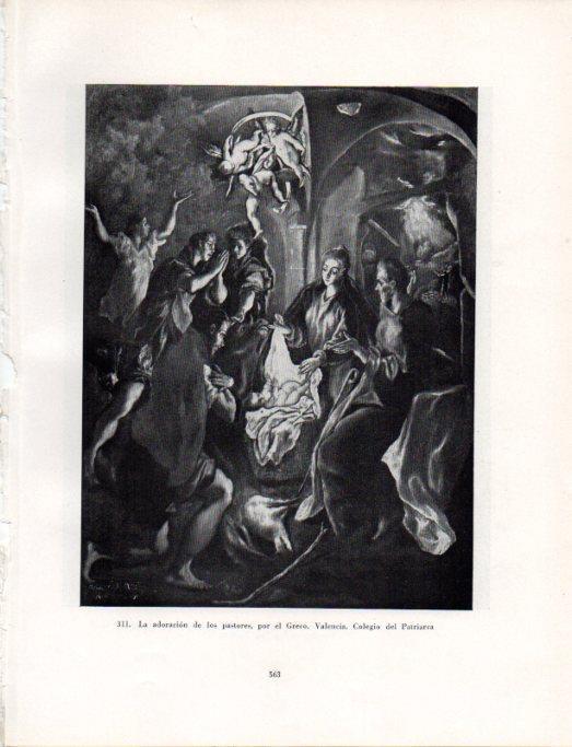 LAMINA V41127: La adoracion de los pastores por el Greco