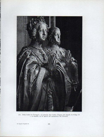 LAMINA V41065: Isabel de Portugal y el principe don Carlos, iglesia del monasterio del Escorial