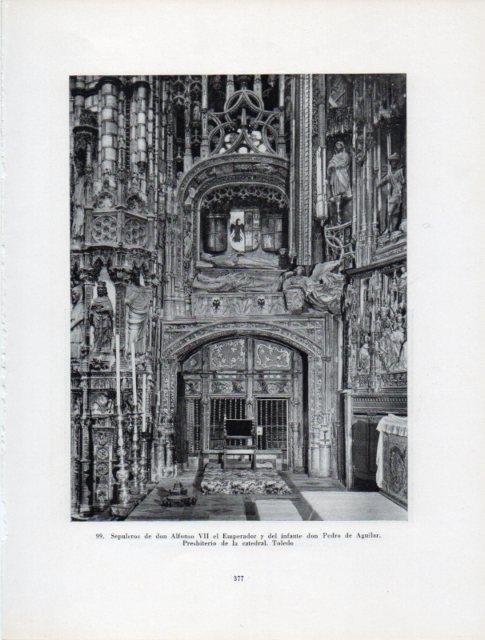 LAMINA V41016: Sepulcros de Alfonso VII el Emperador y Pedro de Aguilar en Catedral de Toledo