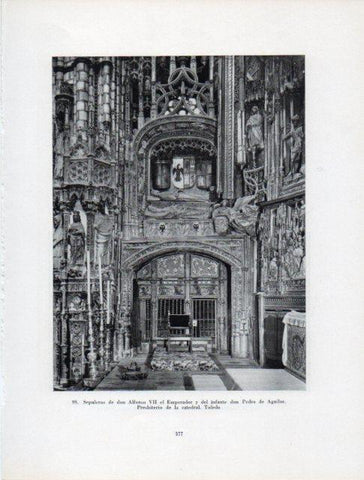 LAMINA V41016: Sepulcros de Alfonso VII el Emperador y Pedro de Aguilar en Catedral de Toledo