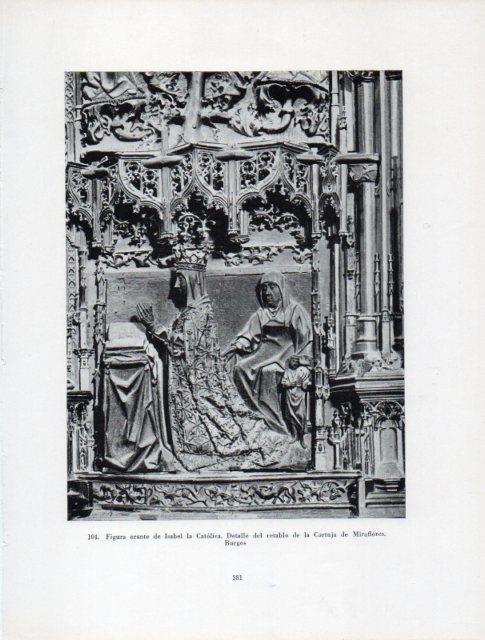 LAMINA V41018: Figura orante de Isabel la Catolica Cartuja de Miraflores, Burgos