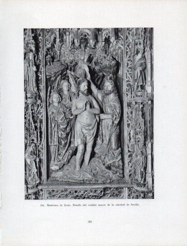 LAMINA V41019: Bautismo de Jesus retablo catedral de Sevilla
