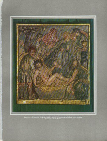 LAMINA V41047: El Sepelio de Cristo bajorelieve, Museo Mares Barcelona