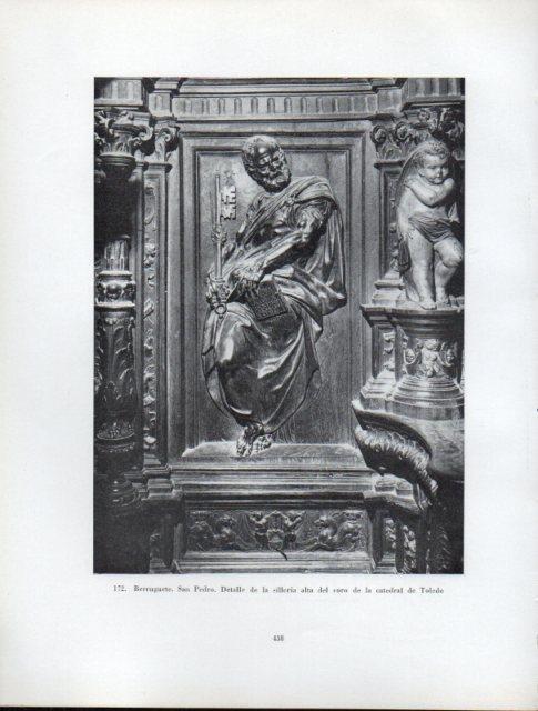 LAMINA V41048: San Pedro por Berruguete, detalle silleria Catedral de Toledo