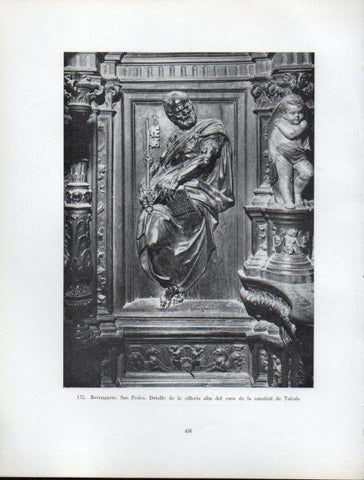 LAMINA V41048: San Pedro por Berruguete, detalle silleria Catedral de Toledo