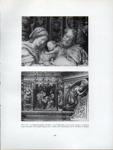 LAMINA V41051: La Sagrada Familia y La Visitacion retablo de la catedral de Burgos