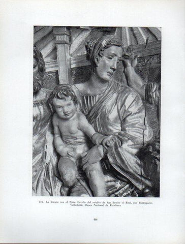 LAMINA V41052: La Virgen con el Niño por Berruguete, retablo de San Benito el Real Valladolid